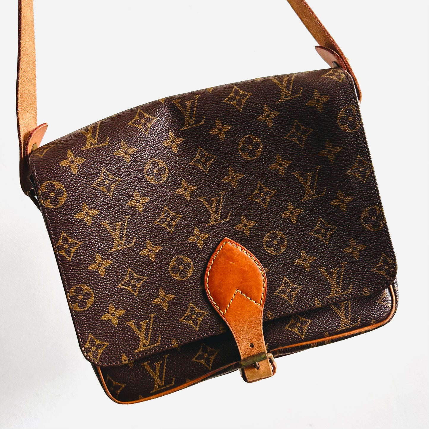 Louis Vuitton LV Cartouchiere PM Monogram Logo GHW Vintage Flap Shoulder Sling Bag