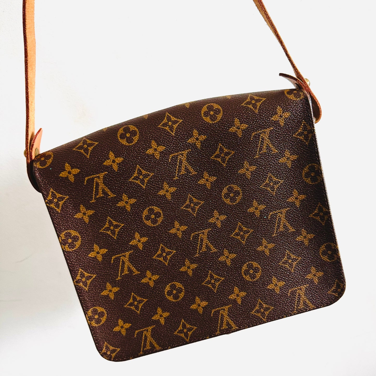 Louis Vuitton LV Cartouchiere PM Monogram Logo GHW Vintage Flap Shoulder Sling Bag