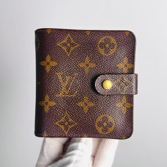 Louis Vuitton LV Porte Monnaie GHW Monogram Logo Compact Zippy Bifold Wallet
