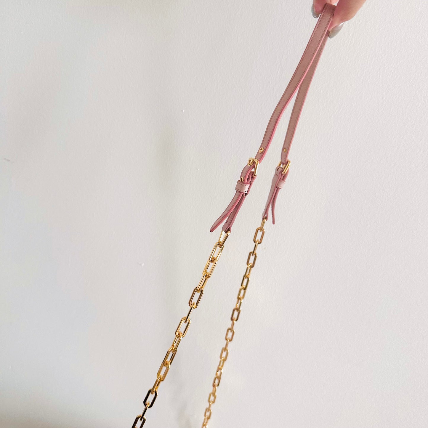 Miu Miu Pink GHW Matelasse Lux Leather Monogram Logo Wallet On Chain WOC Shoulder Sling Bag
