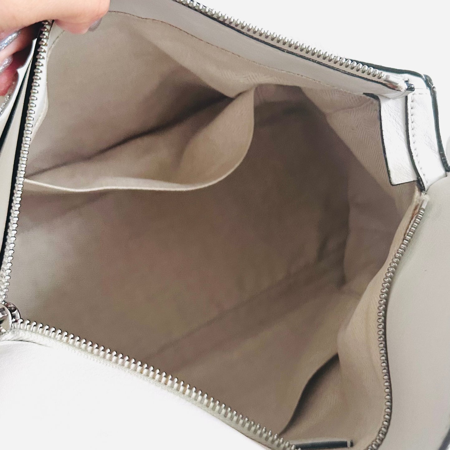 Loewe White Medium Puzzle Calfskin Leather Anagram Logo Monogram 2-Way Top Handle Shoulder Sling Bag