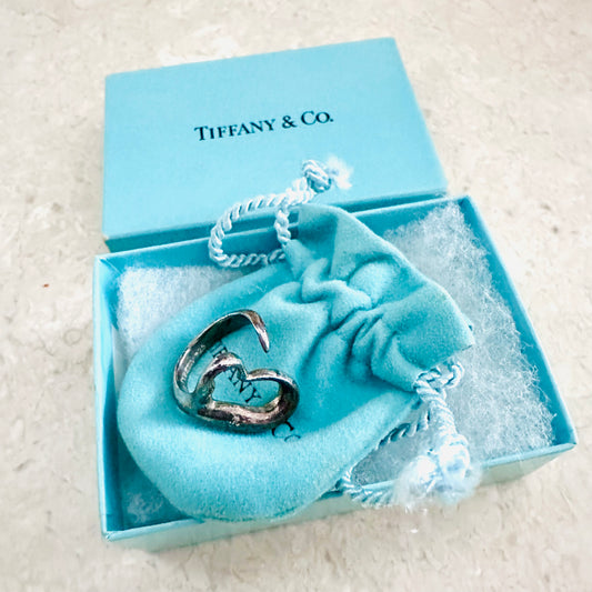 Tiffany & Co T&C Elsa Peretti Open Heart Sterling Silver 925 Ring