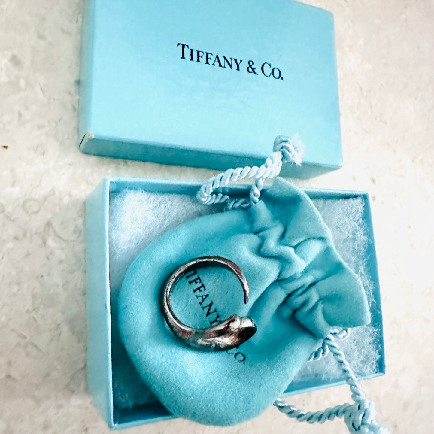 Tiffany & Co T&C Elsa Peretti Open Heart Sterling Silver 925 Ring