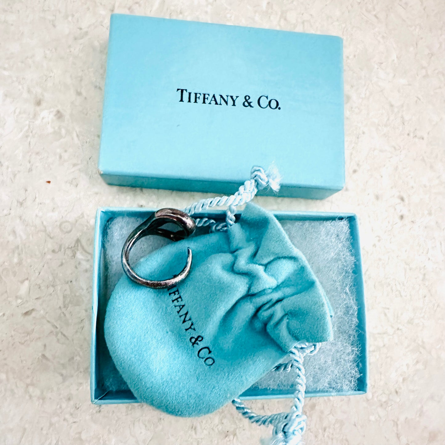 Tiffany & Co T&C Elsa Peretti Open Heart Sterling Silver 925 Ring