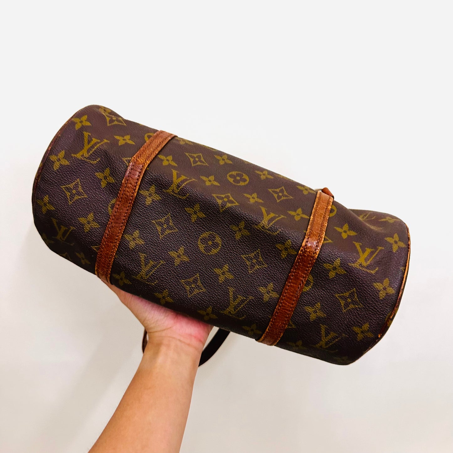 Louis Vuitton LV Monogram Logo Papillon Roller 26 GHW Shoulder Vintage Boston Bag