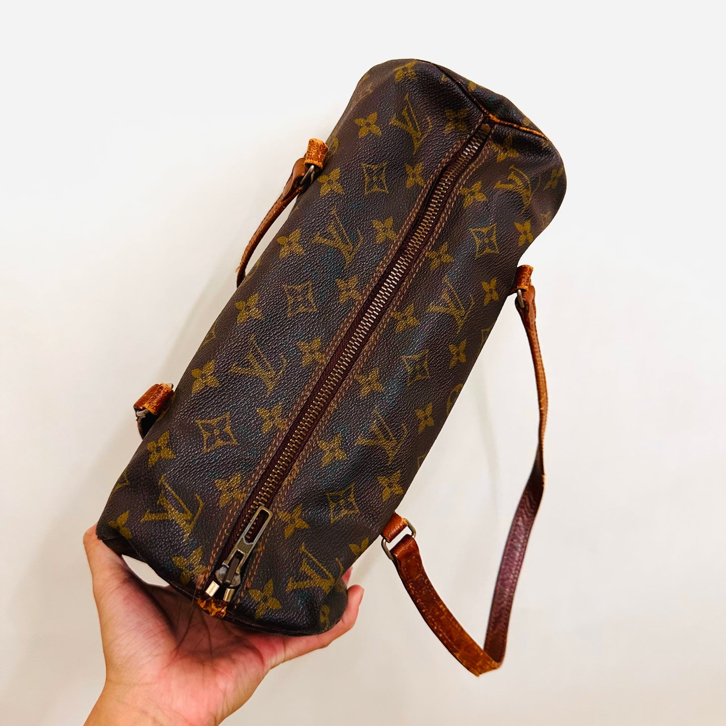 Louis Vuitton LV Monogram Logo Papillon Roller 26 GHW Shoulder Vintage Boston Bag