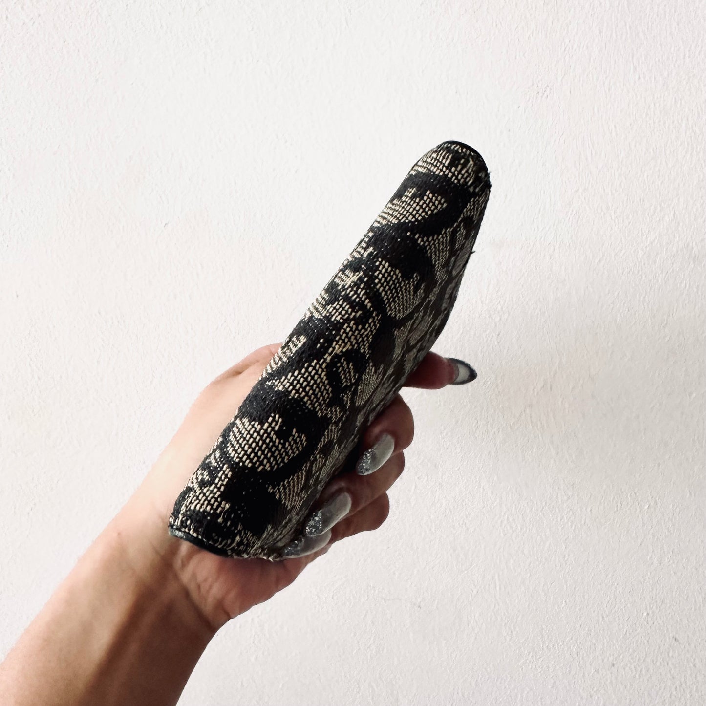 Christian Dior CD Black Saddle Lotus Oblique Monogram Logo Flap Trifold Compact Wallet