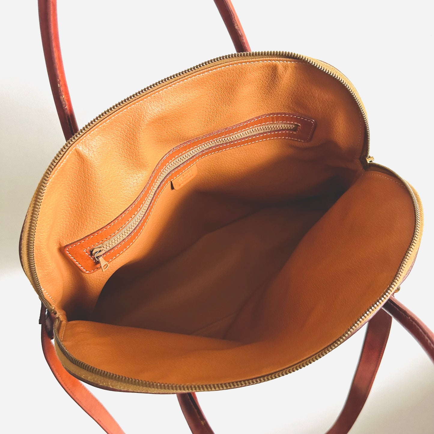 Celine Alma Triomphe Macadam Monogram Logo GHW Bandouliere Vintage Top Handle Shoulder Sling Tote Bag