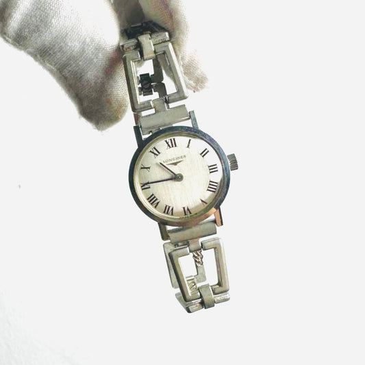 Longines Round White Dial Roman Numerals Stainless Steel 24MM Vintage Watch