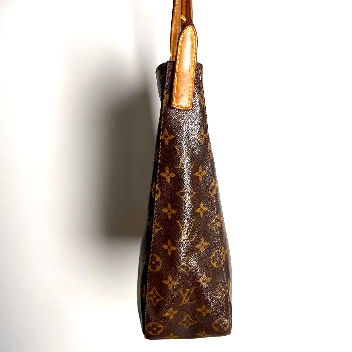Louis Vuitton LV Looping Monogram Logo GHW Top Handle Hobo Baguette Shoulder Bag