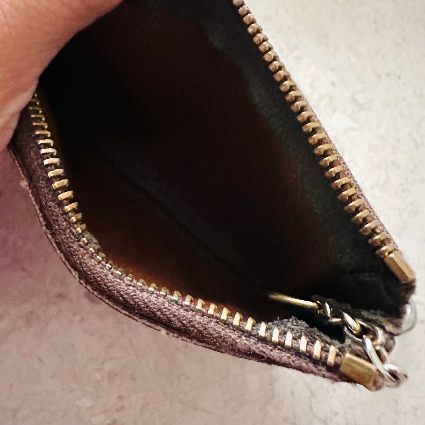 Louis Vuitton LV Key Cles Monogram Logo GHW Zip Pouch Clutch Case