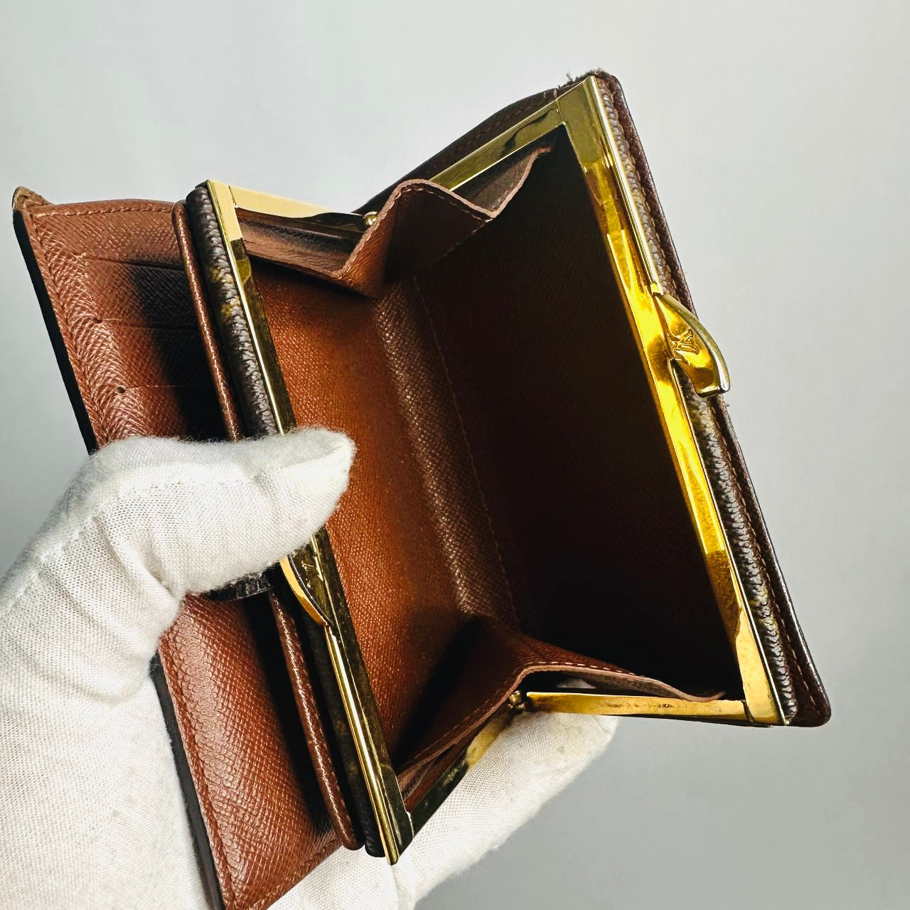 Louis Vuitton LV Porte Monnaie Monogram Logo GHW Compact Flap Bifold Wallet
