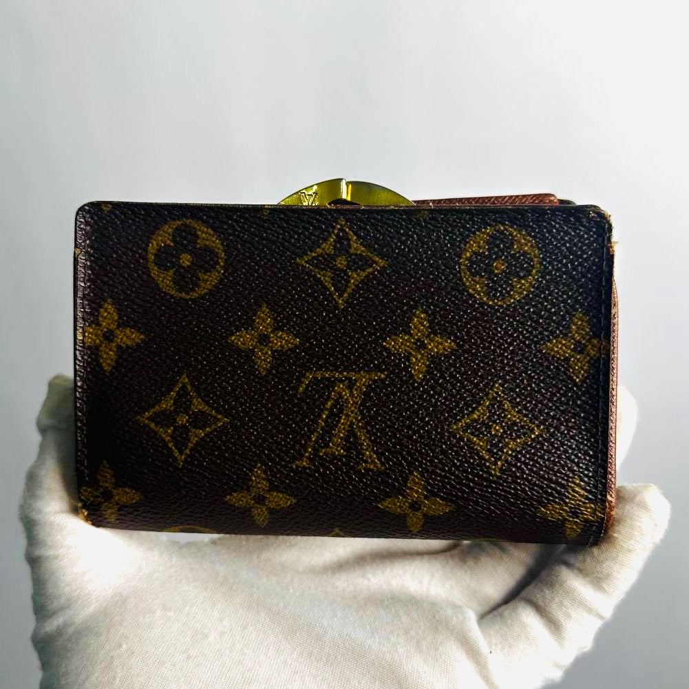Louis Vuitton LV Porte Monnaie Monogram Logo GHW Compact Flap Bifold Wallet