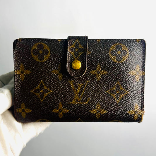 Louis Vuitton LV Porte Monnaie Monogram Logo GHW Compact Flap Bifold Wallet