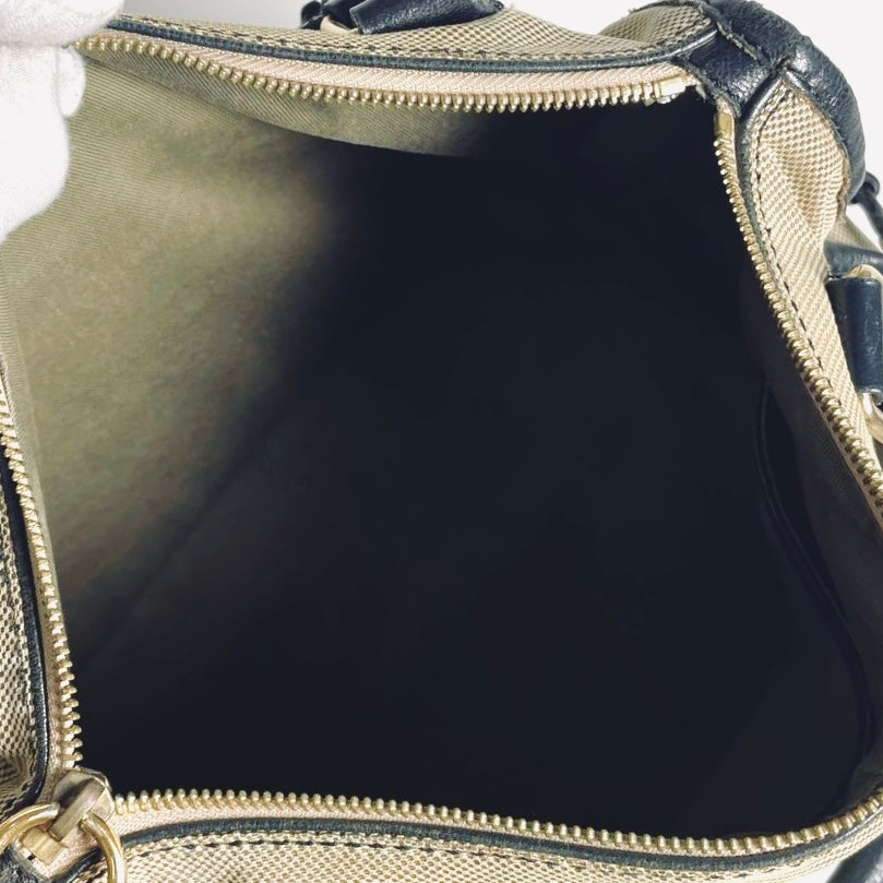 Chloe Black / Beige GHW Haley Monogram Logo Shopper Tote Bag