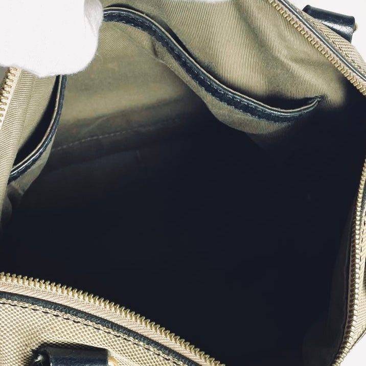 Chloe Black / Beige GHW Haley Monogram Logo Shopper Tote Bag