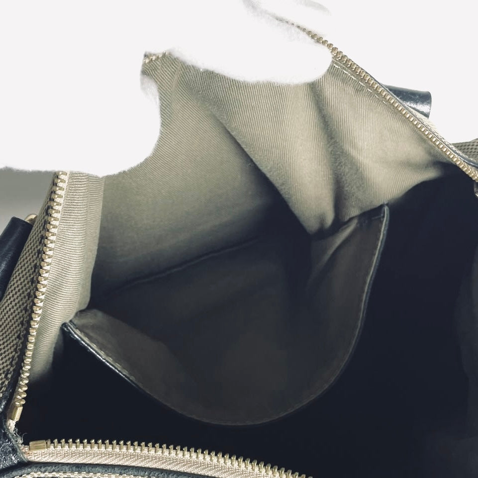 Chloe Black / Beige GHW Haley Monogram Logo Shopper Tote Bag