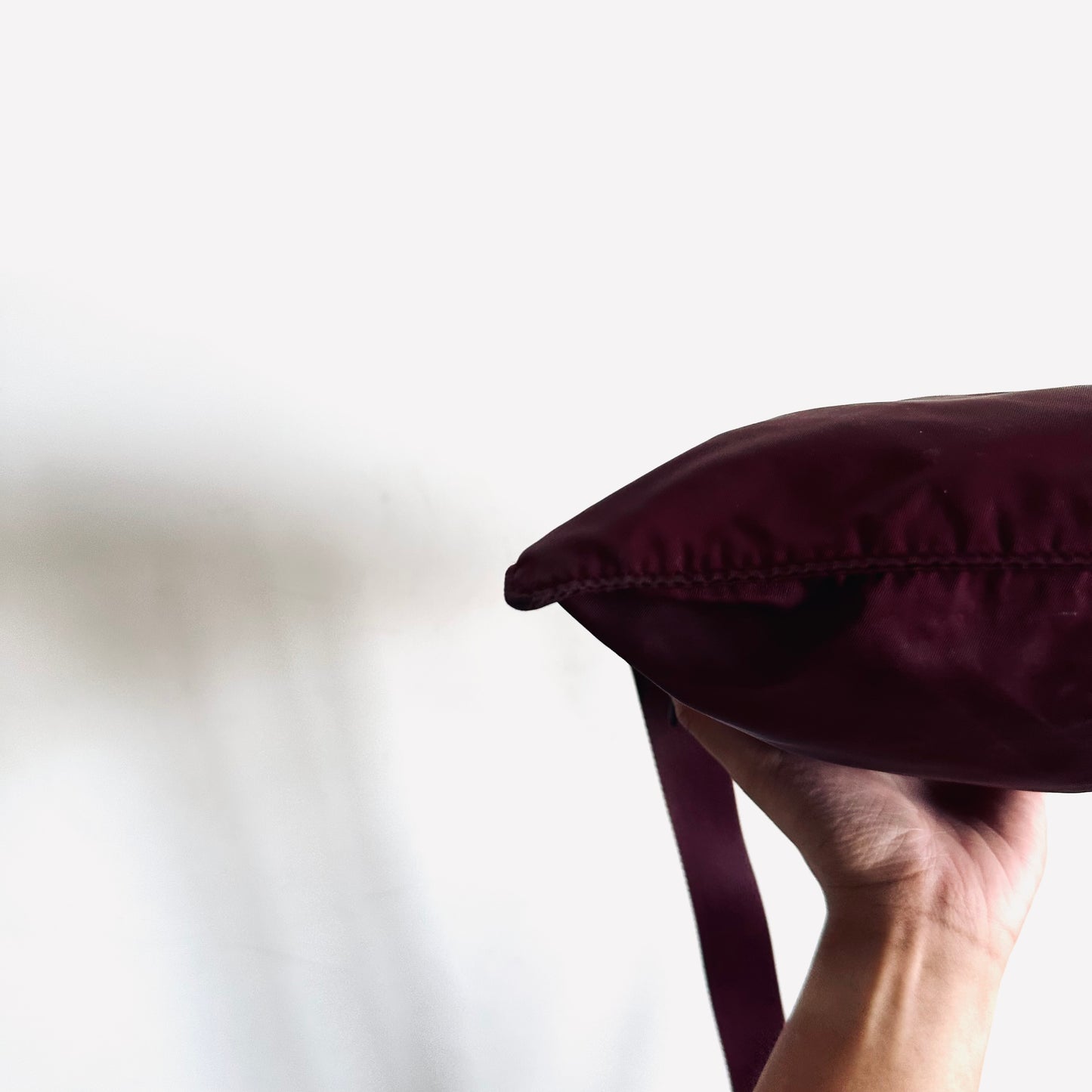 Prada Maroon Red Tessuto Classic Logo Nylon Utility Shoulder Sling Bag Bag
