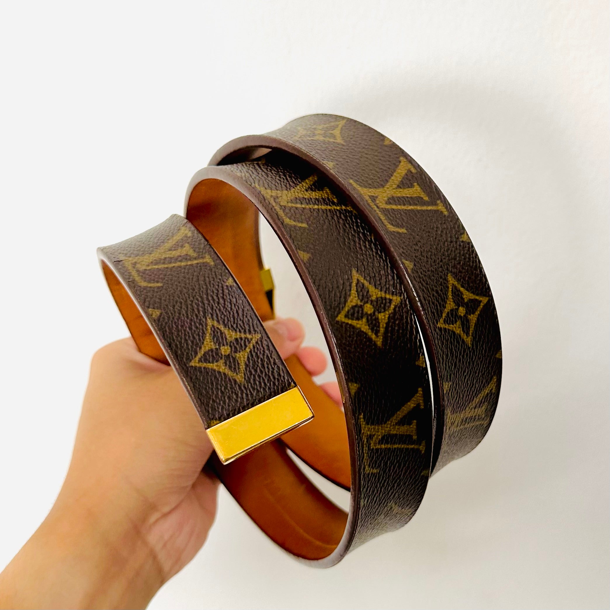 Louis Vuitton LV Monogram Logo GHW Classic Iconic 36MM Belt Valuxre