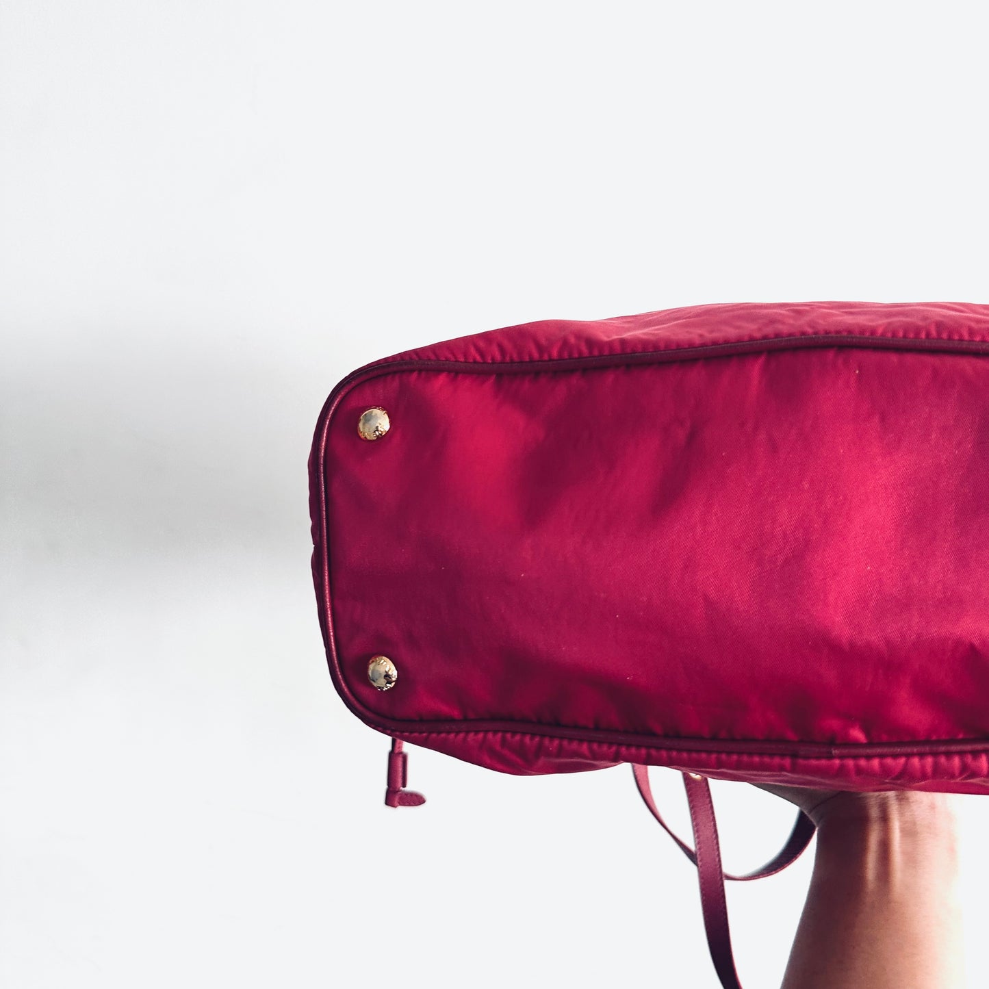Prada Fuchsia Pink GHW Tessuto Classic Logo Shopper Shoulder Tote Bag With Side Laces