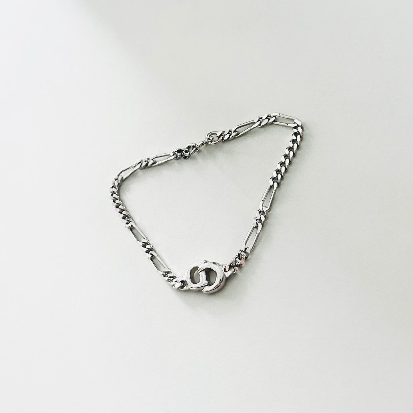 Christian Dior CD Chunky Classic Chain Links Giant Monogram Logo Bracelet