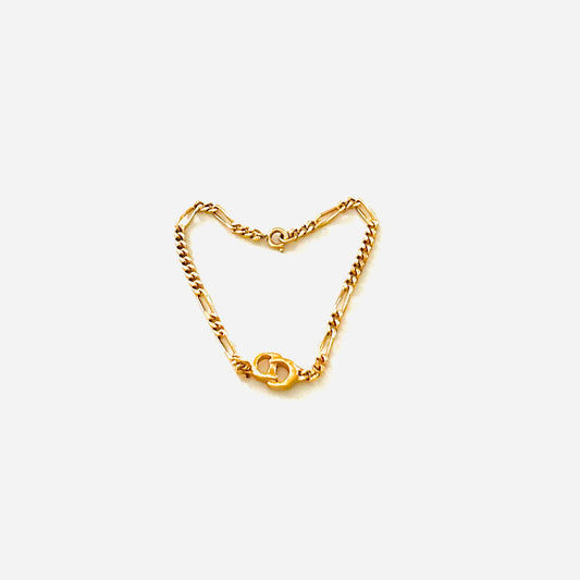 Christian Dior CD Gold Chunky Classic Chain Links Giant Monogram Logo Bracelet