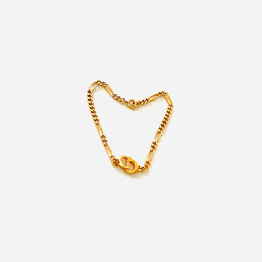 Christian Dior CD Gold Chunky Classic Chain Links Giant Monogram Logo Bracelet