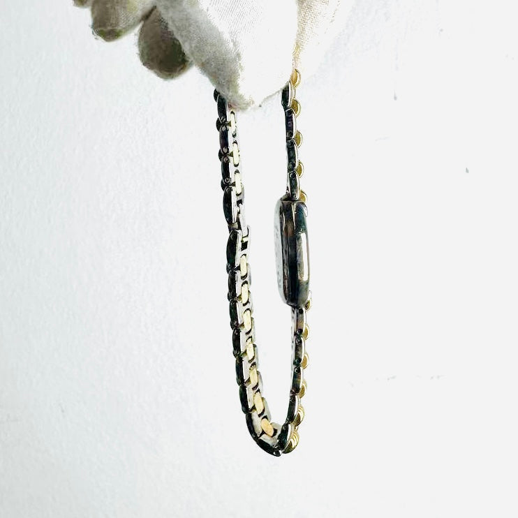 Christian Dior CD White Dial Monogram Logo Octagon Two Tone Gold & Stainless Steel Quartz 25MM Watch