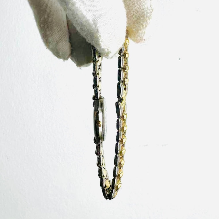 Christian Dior CD White Dial Monogram Logo Octagon Two Tone Gold & Stainless Steel Quartz 25MM Watch