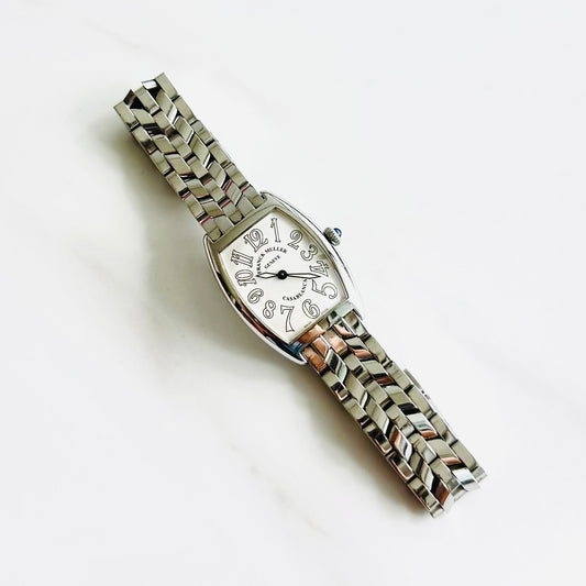 Franck Muller FM Casablanca Curvex 1752 QZ White Dial Stainless Steel 24MM Quartz Watch
