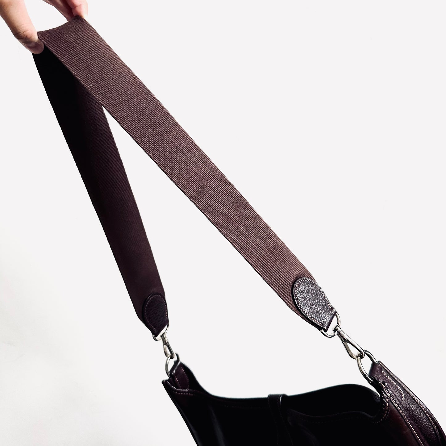 Hermes Dark Brown Evelyne GM In Amazonia/ Negonda Leather Shoulder Sling Bag