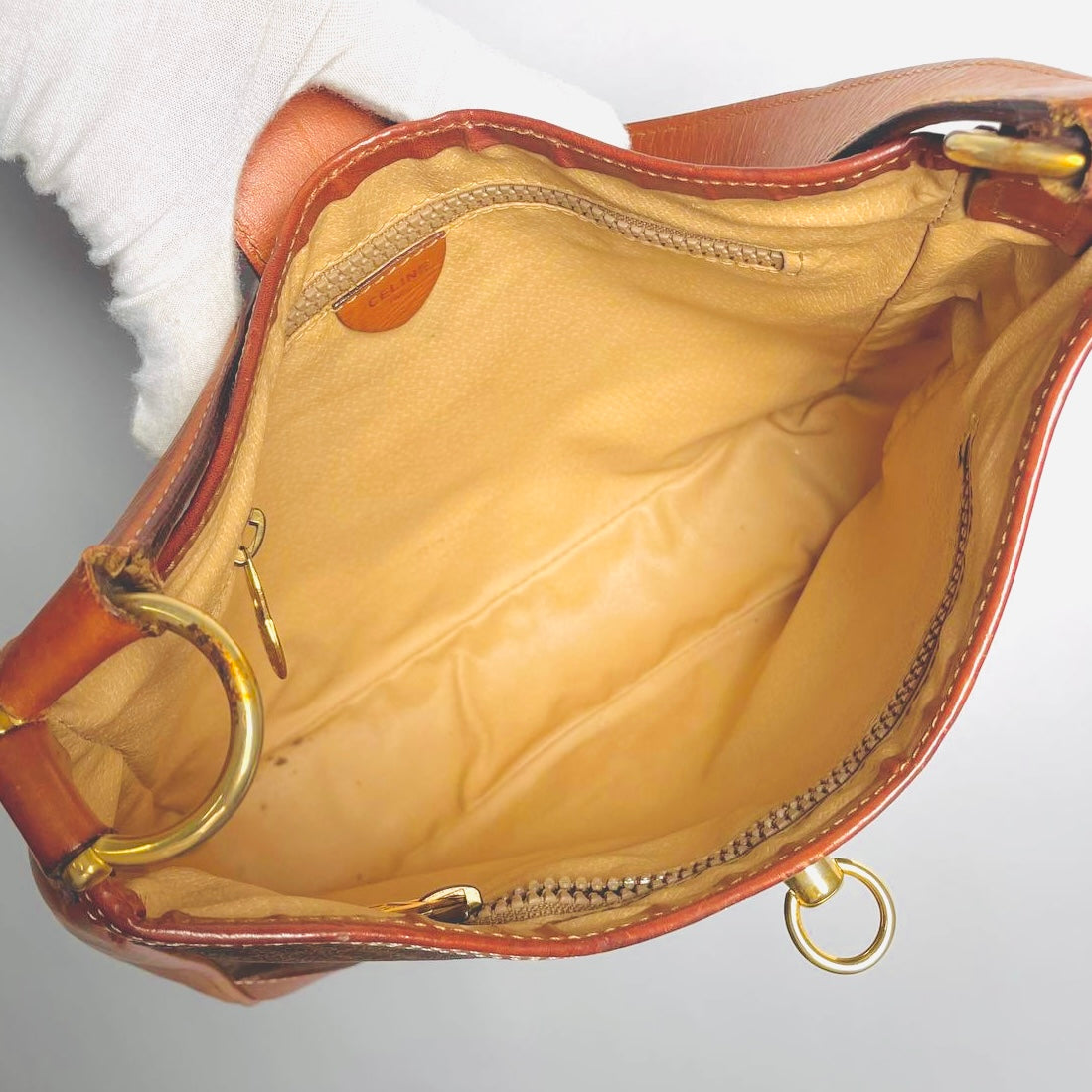 Celine Triomphe Macadam Monogram Logo GHW Vintage Hobo Flap Shoulder Bag