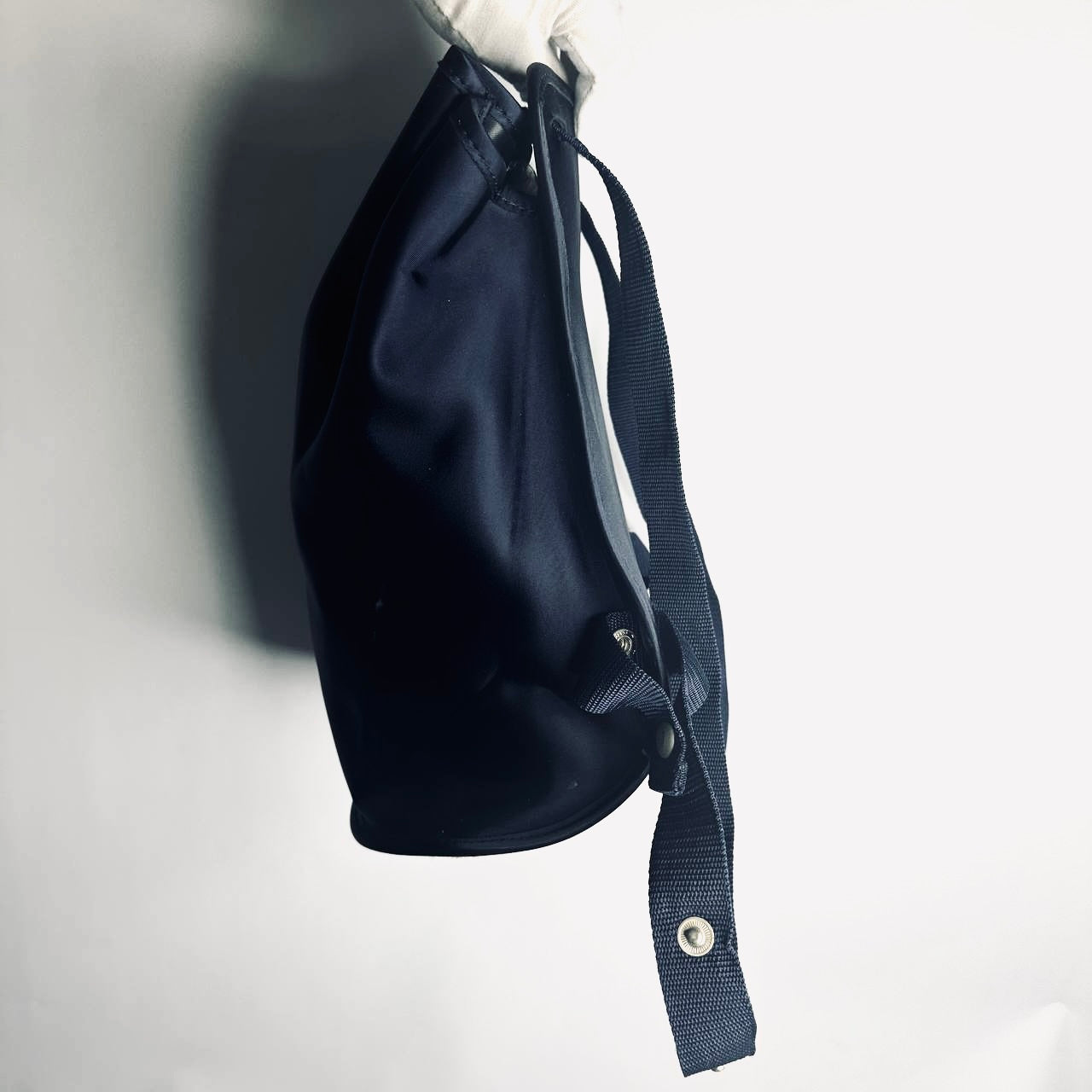 Hermes Navy Blue Voyage Sherpa Limited Edition Monogram Logo Drawstring Backpack Bag