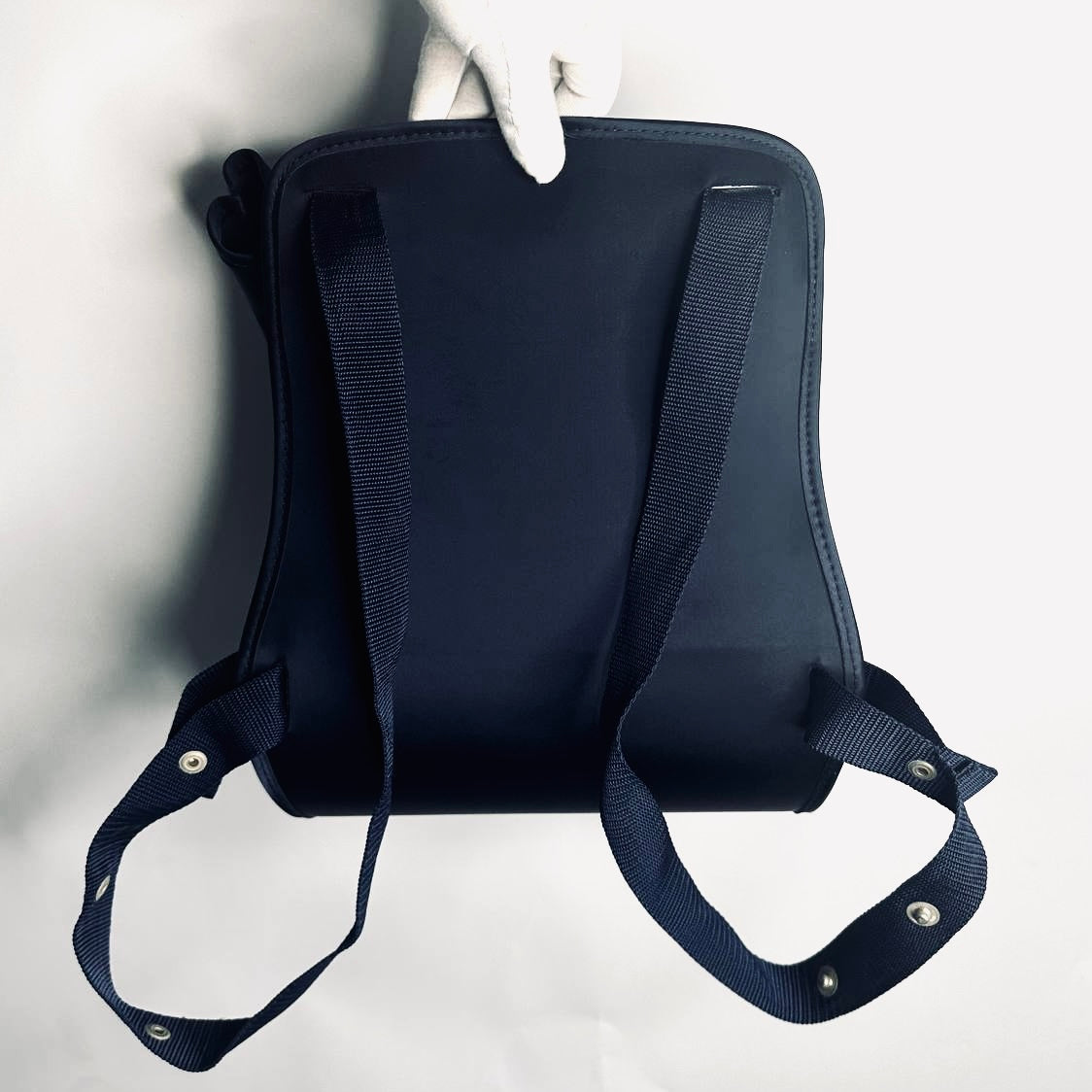Hermes Navy Blue Voyage Sherpa Limited Edition Monogram Logo Drawstring Backpack Bag