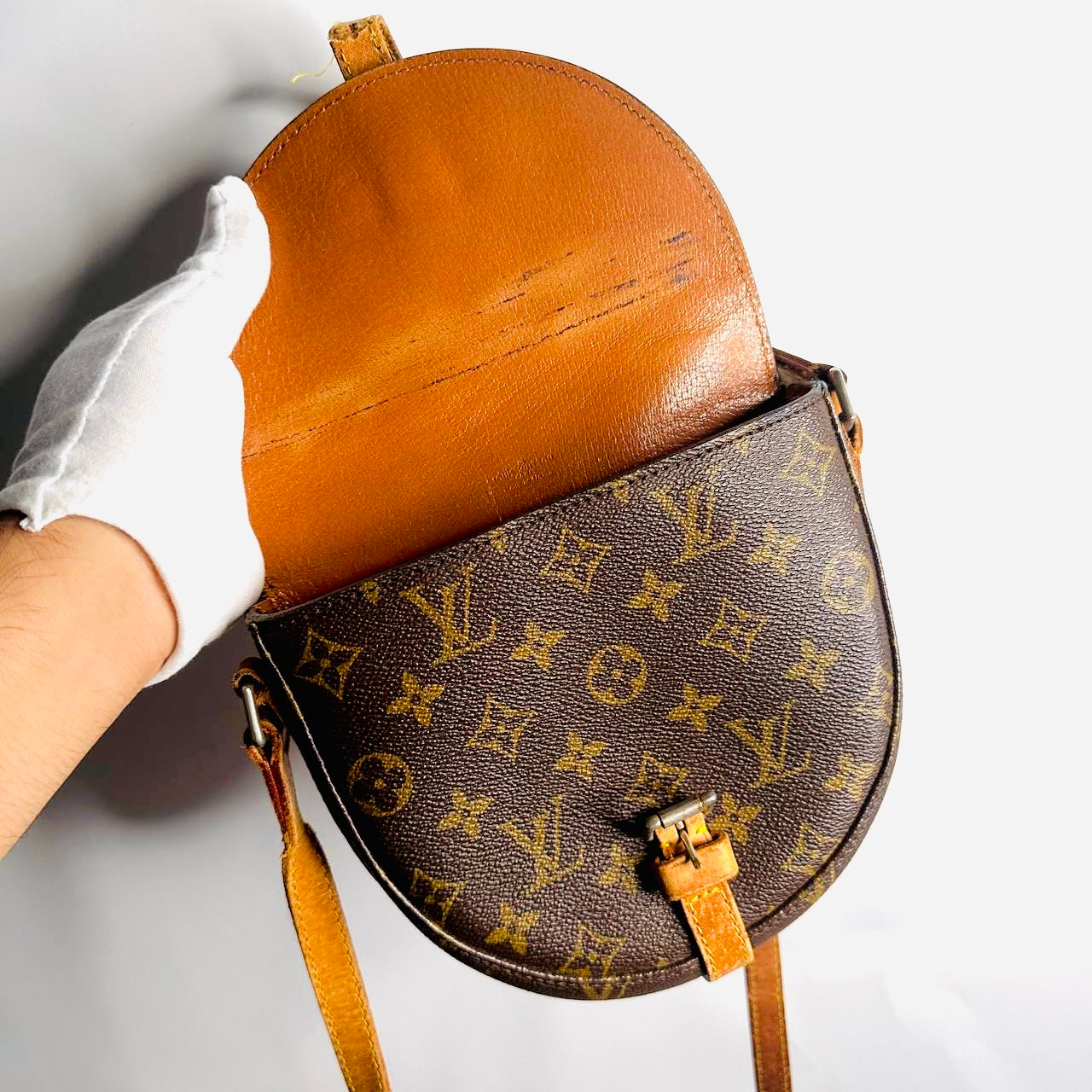 Louis Vuitton LV Monogram Logo Shanti Chantilly PM Shoulder Sling Vintage Flap Bag