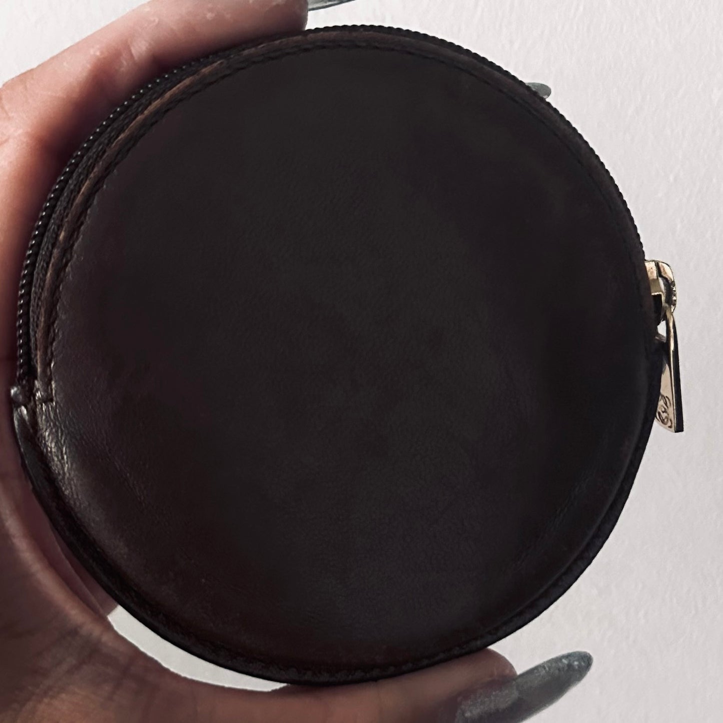 Loewe Brown GHW Smooth Leather Round Coin Purse