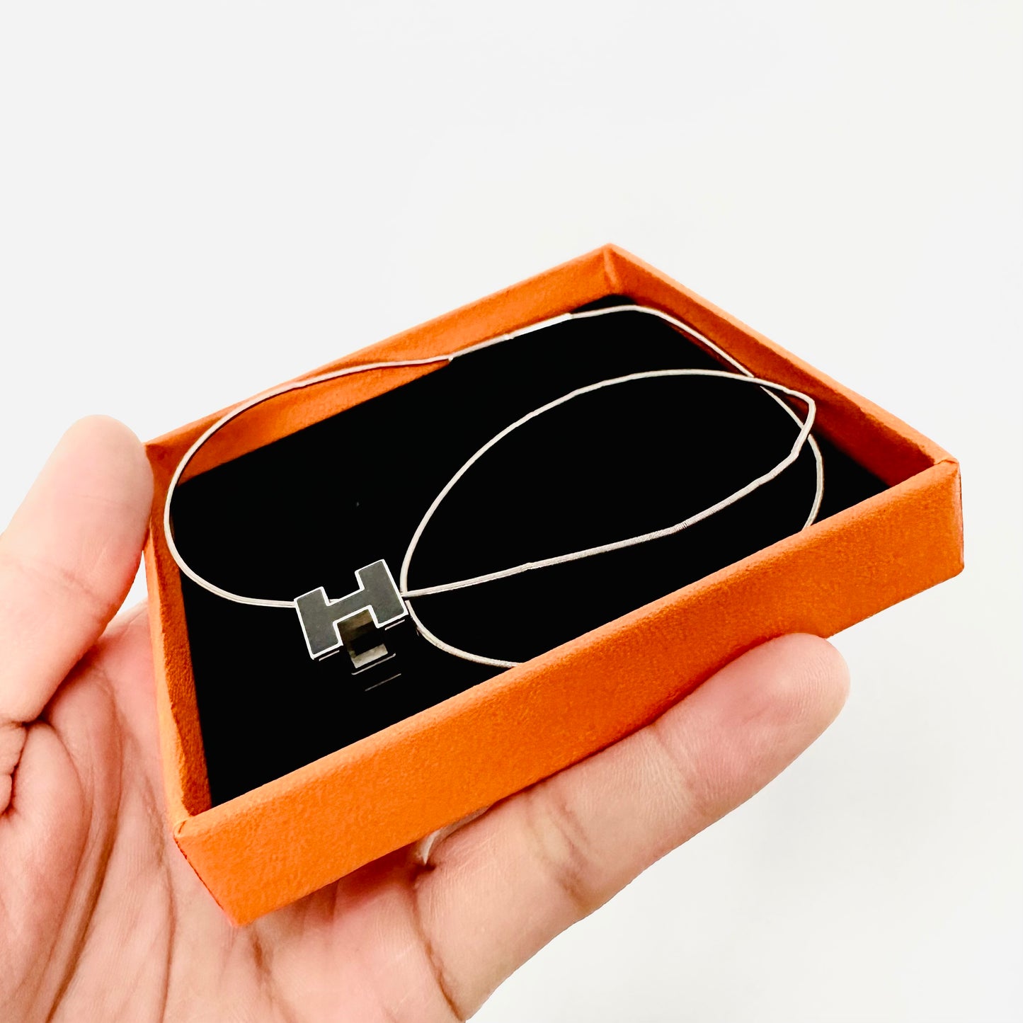 Hermes Black Cube H Cage D’Hermes Pendant Necklace