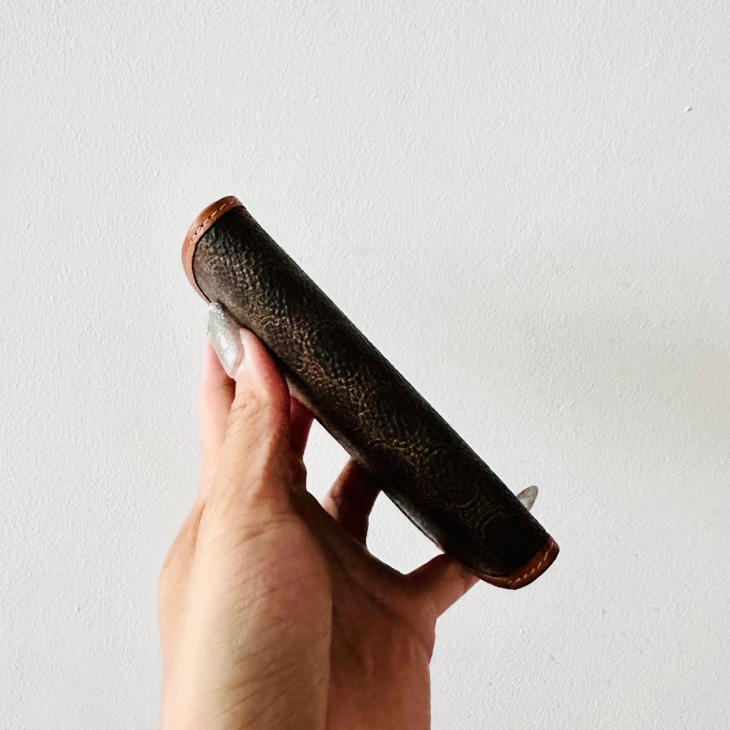 Celine Triomphe Macadam Monogram Logo GHW Flap Compact Bifold Wallet