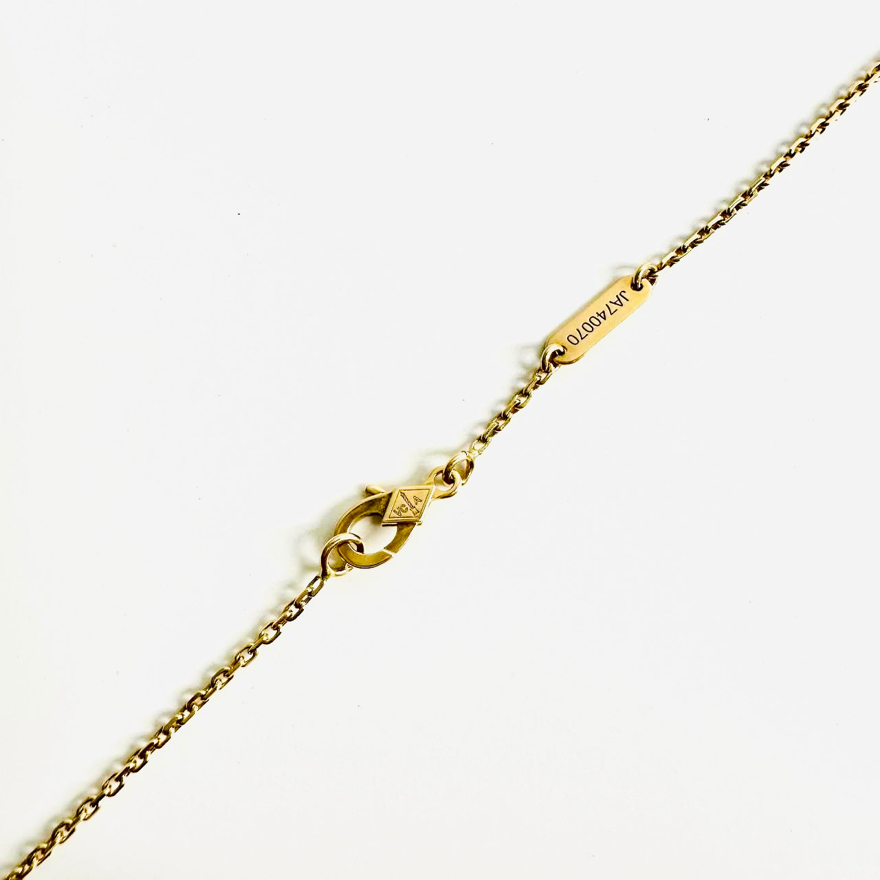 Van Cleef & Arpels VCA Vintage Alhambra Motif MOP Malachite Green 18K Yellow Gold YG Monogram Logo Chain Necklace
