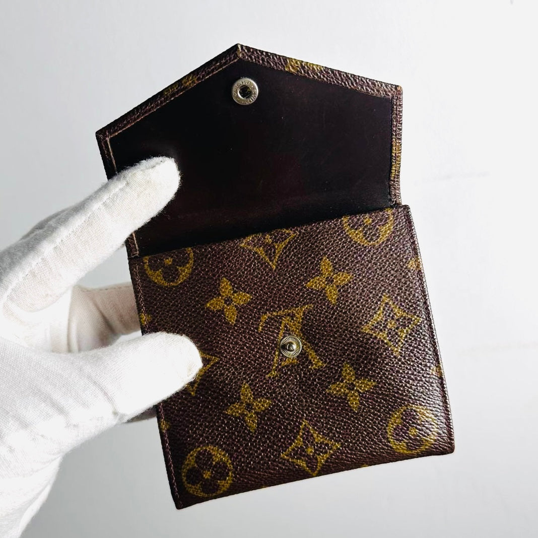 Louis Vuitton LV Monogram Logo Double Sided Face Flap Compact Trifold Wallet