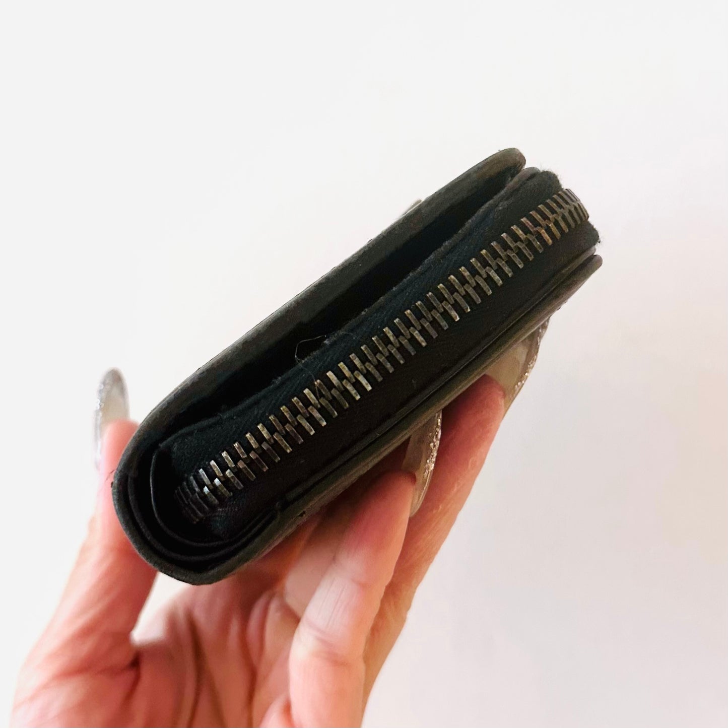 Fendi Black / Brown FF Zucchino Monogram Logo Flap Compact Bifold Wallet