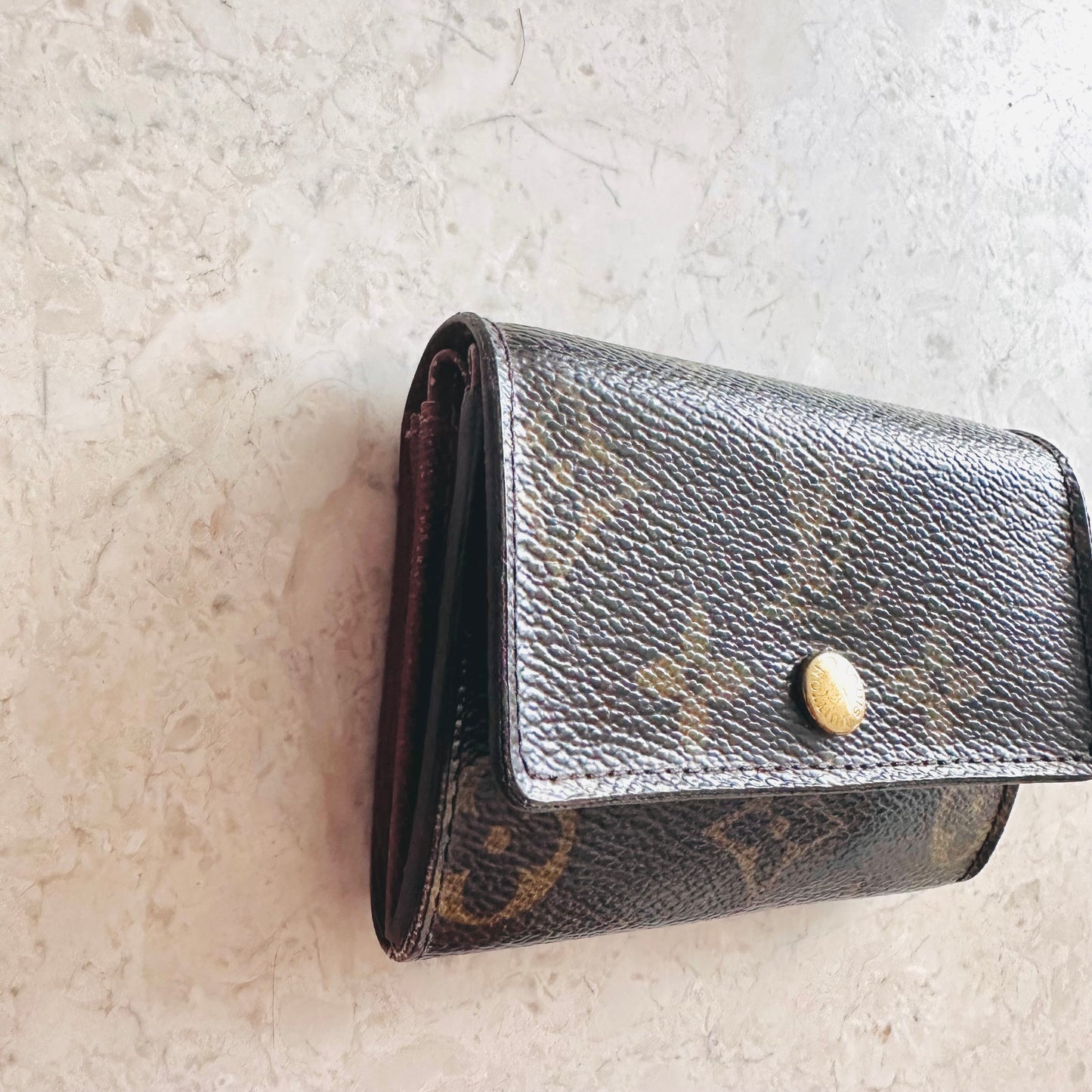 Louis Vuitton LV Monogram Logo GHW Compact Flap Wallet