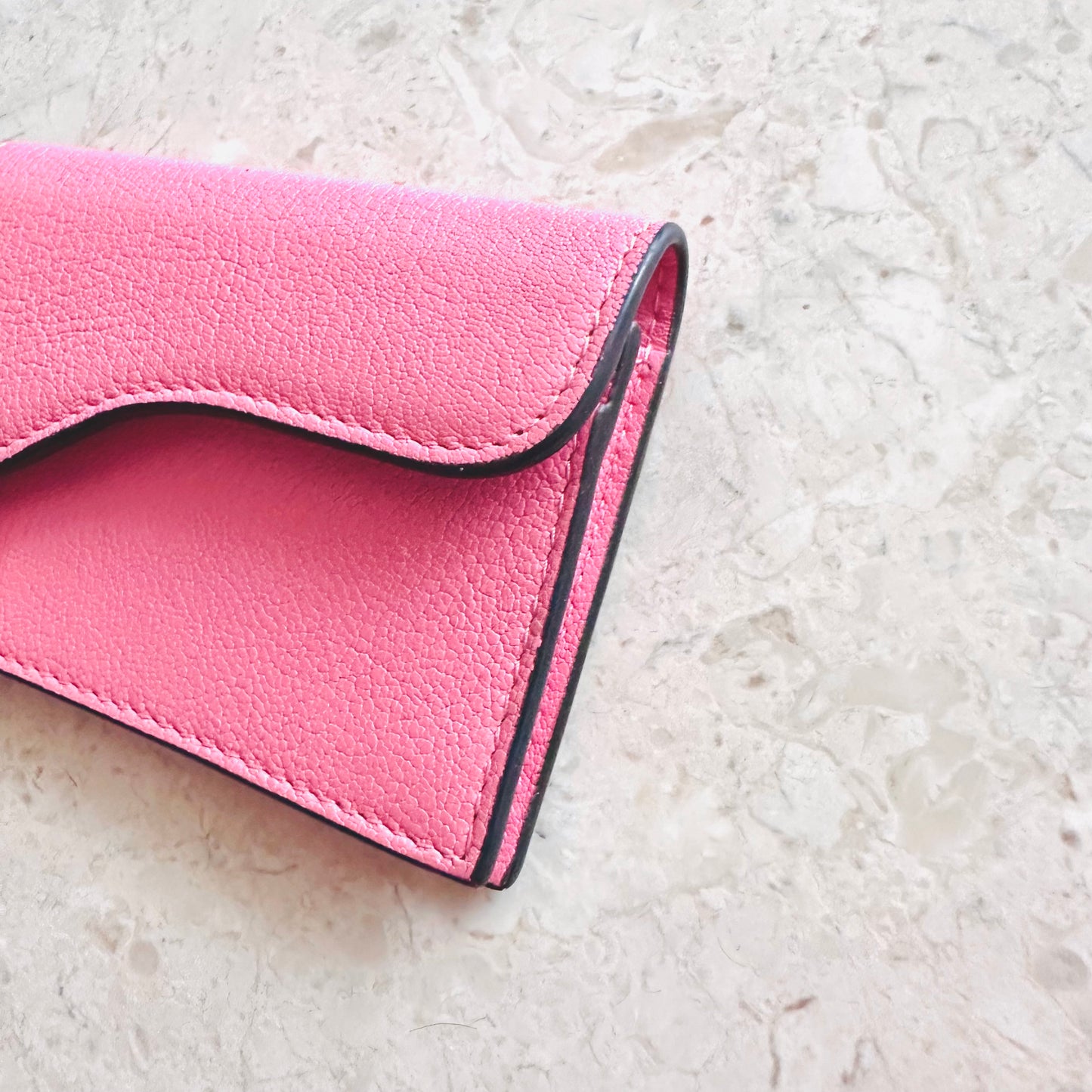 Christian Dior CD Pink GHW Saddle Bloom Lotus Leather Monogram Logo Flap Cardholder Compact Wallet
