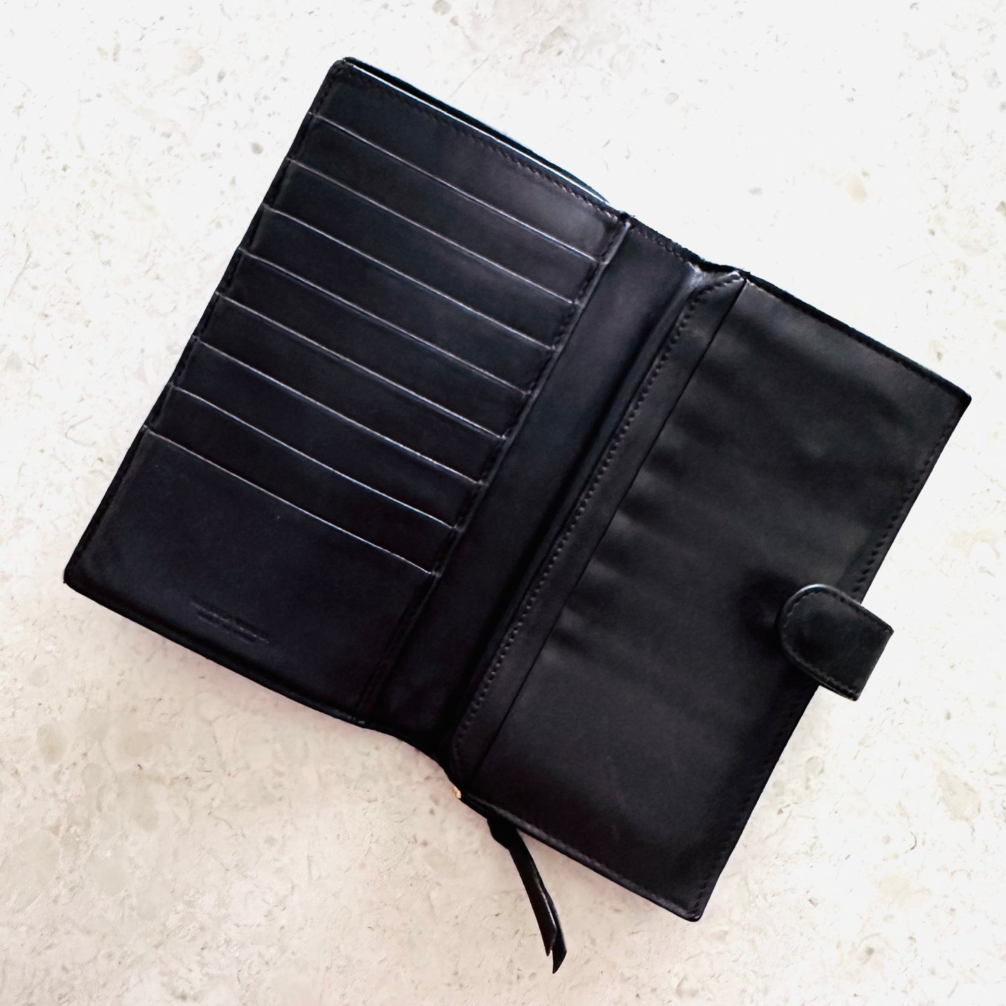 Bottega Veneta BV Dark Brown Continental Intrecciato Nappa Woven Leather Flap Long Wallet