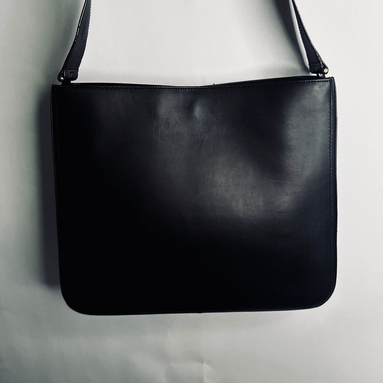 Salvatore Ferragamo Black GHW Gancini Smooth Leather Hobo Baguette Shoulder Bag
