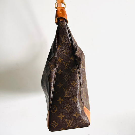 Louis Vuitton LV Boulogne Monogram Logo GHW Vintage Hobo Baguette Shoulder Sling Bag