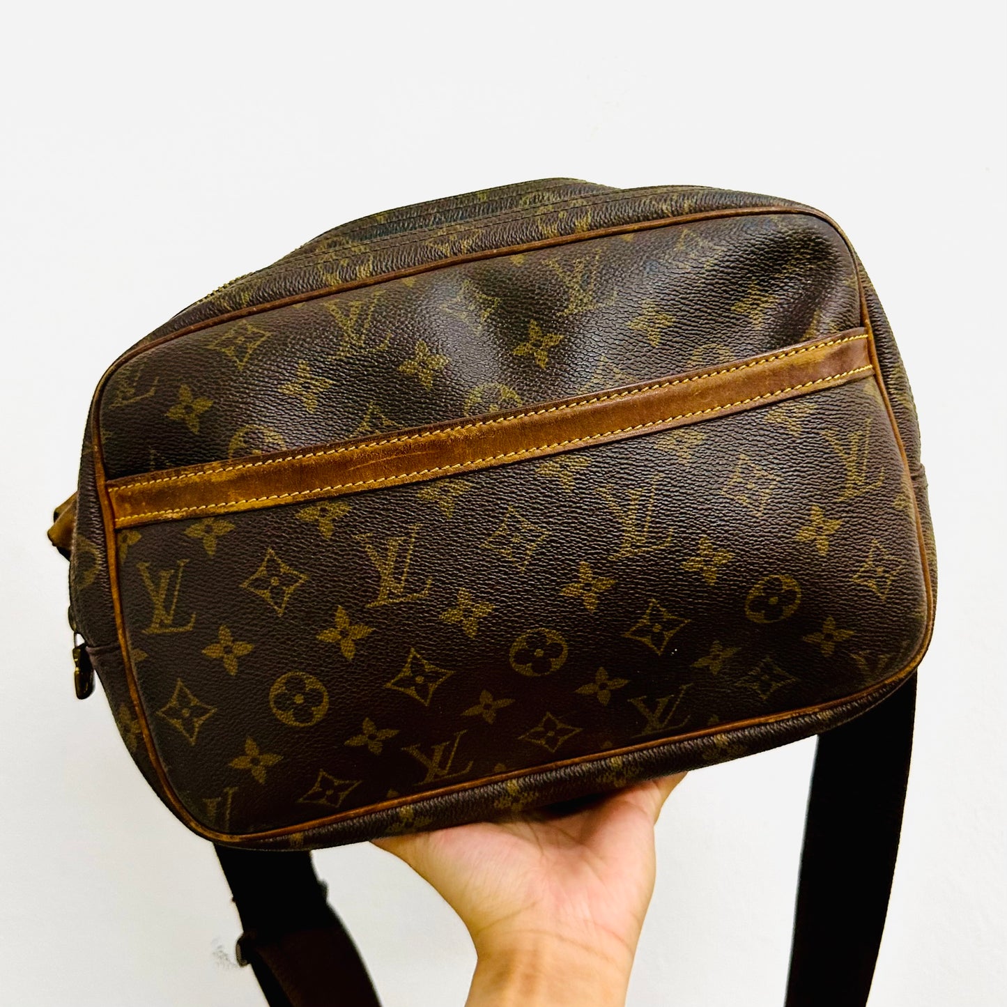 Louis Vuitton LV Reporter Monogram Logo GHW Messenger Zip Shoulder Sling Bag