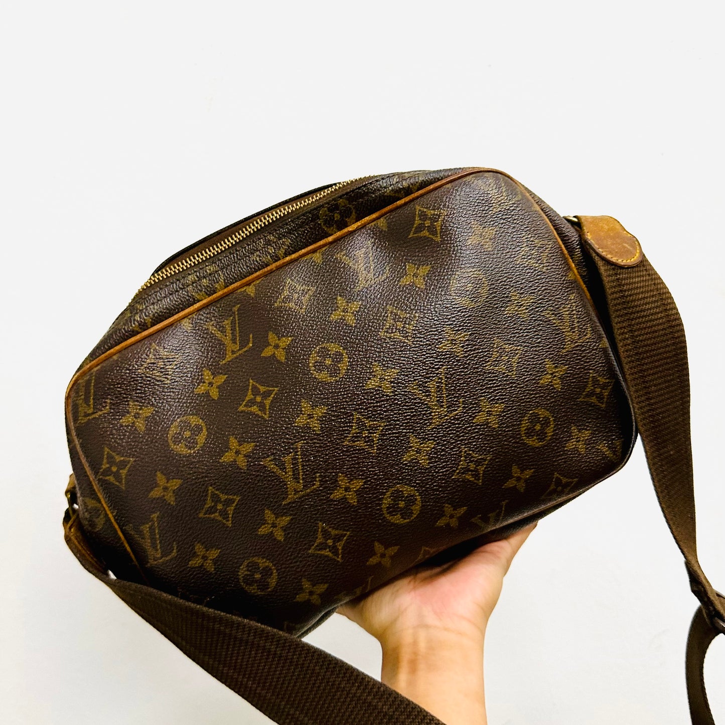 Louis Vuitton LV Reporter Monogram Logo GHW Messenger Zip Shoulder Sling Bag