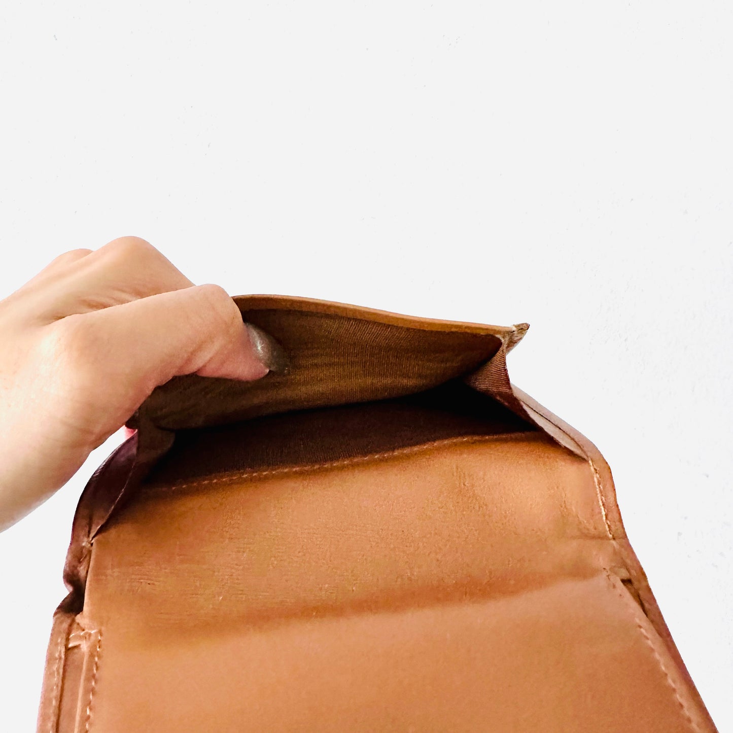 Celine Beige Triomphe Macadam Monogram Logo GHW Flap Compact Bifold Wallet