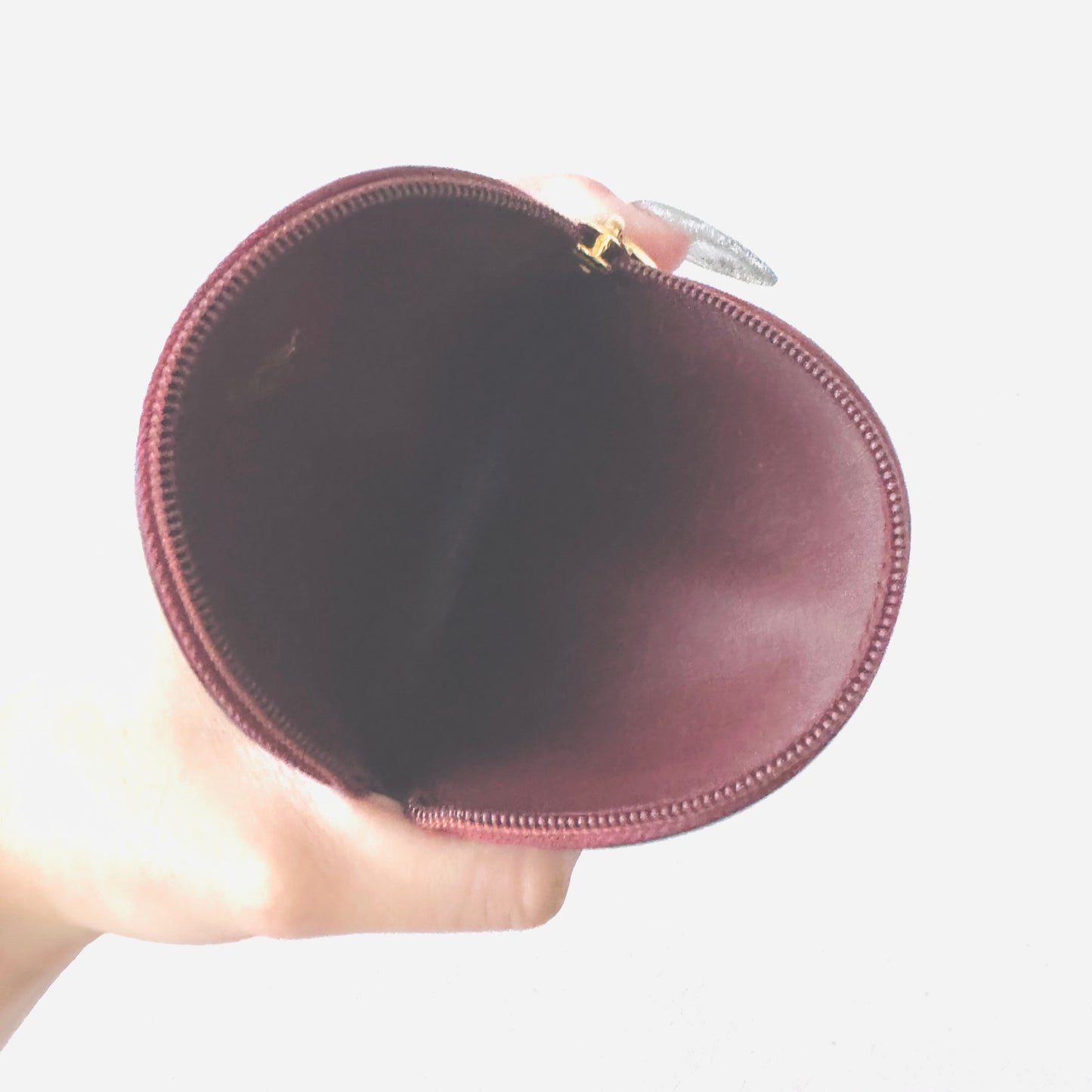 Cartier Must / Mast de Cartier Maroon Burgundy GHW Smooth Leather Round Coin Purse